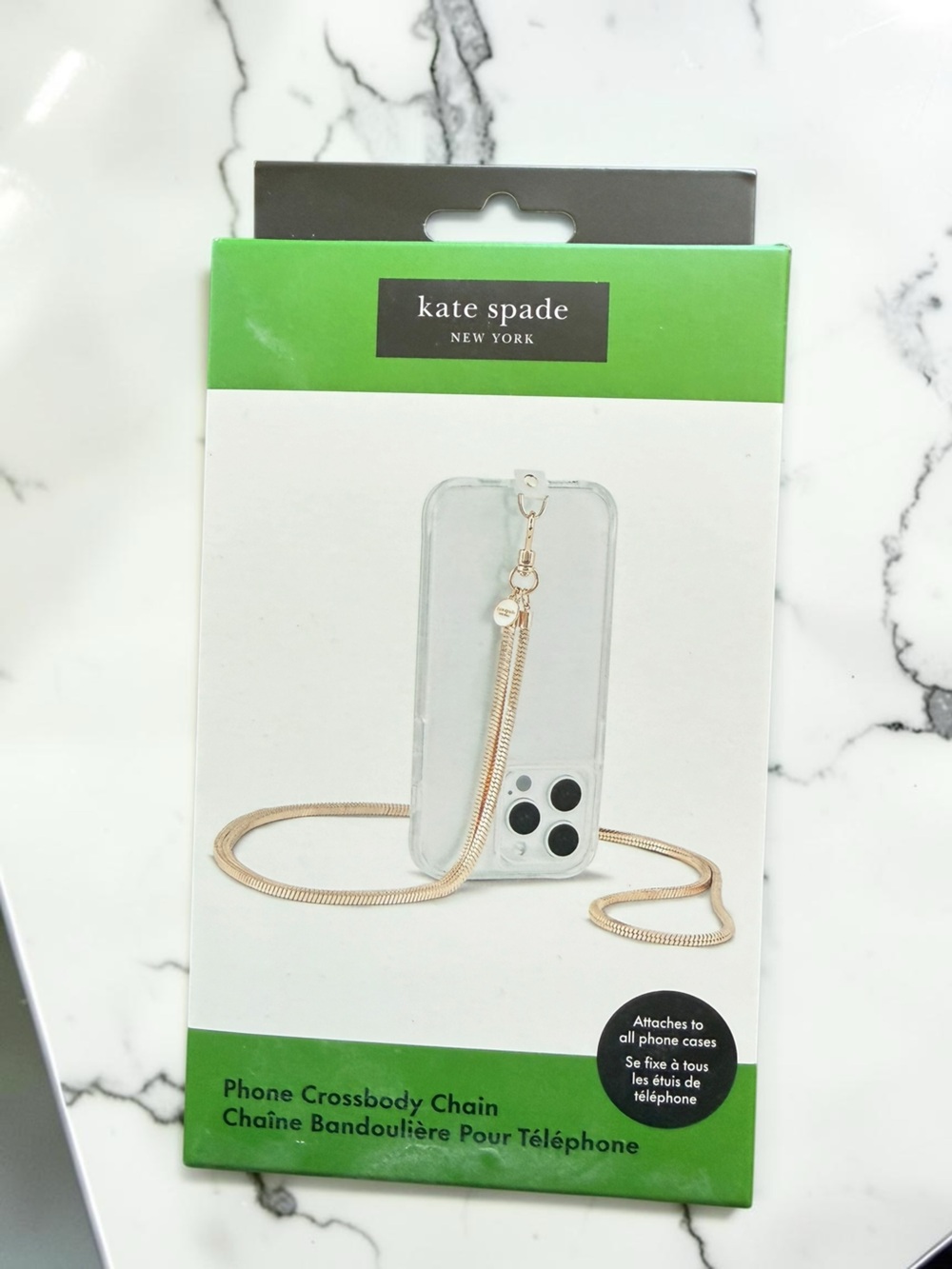 Kate Spade New York Phone Crossbody Chain Strap | Gold Tone | Universal Fit | NW